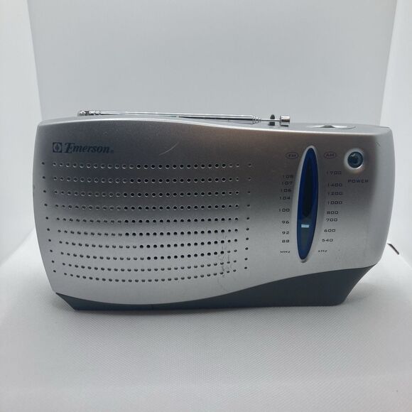 Emerson RP6288 AM/FM Portable Antenna Radio Silver Tested And Working - Picture 1 of 16